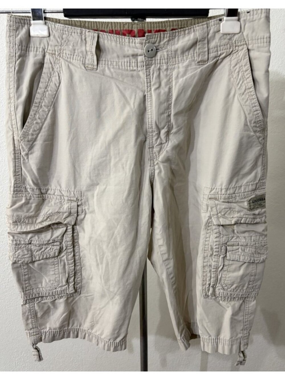 Union Bay Quality Made Sportsman Mens Shorts 32X14 Beige 100% Cotton